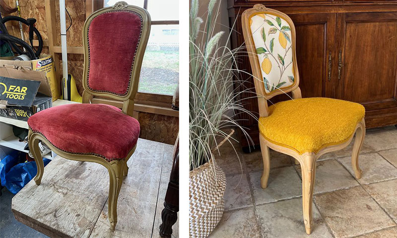 Couverture chauffeuse Louis XV - Marine Audinet Tapissier décorateur Charente-Maritime 17