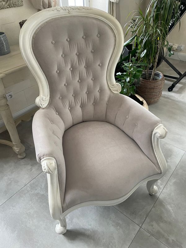 Création de couverture Fauteuil boutonné 2 - Marine Audinet Tapissier décorateur Charente-Maritime 17