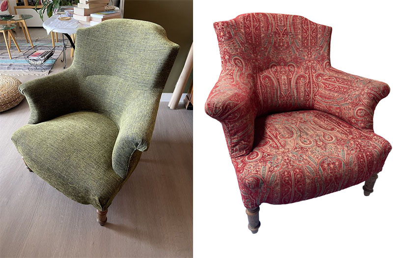 Fauteuil crapaud Marie Antoinette assise traditionelle 1 - Marine Audinet Tapissier décorateur Charente-Maritime 17