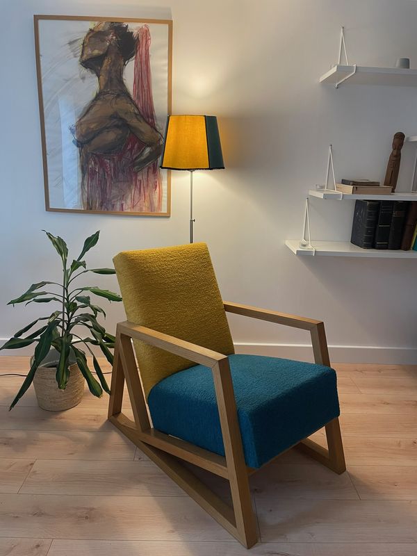 Fauteuil crée sur mesure - Marine Audinet Tapissier décorateur Charente-Maritime 17