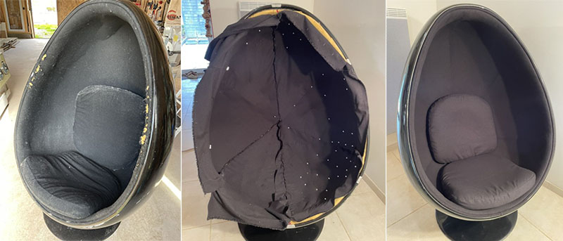 fauteuil oeuf 1 - Marine Audinet Tapissier décorateur Charente-Maritime 17